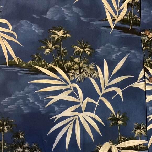 Styled by RJC Ltd. Vintage Hawaiian Cotton Shirt Mens Sz 2XL Seaside Palm Trees - Picture 4 of 6